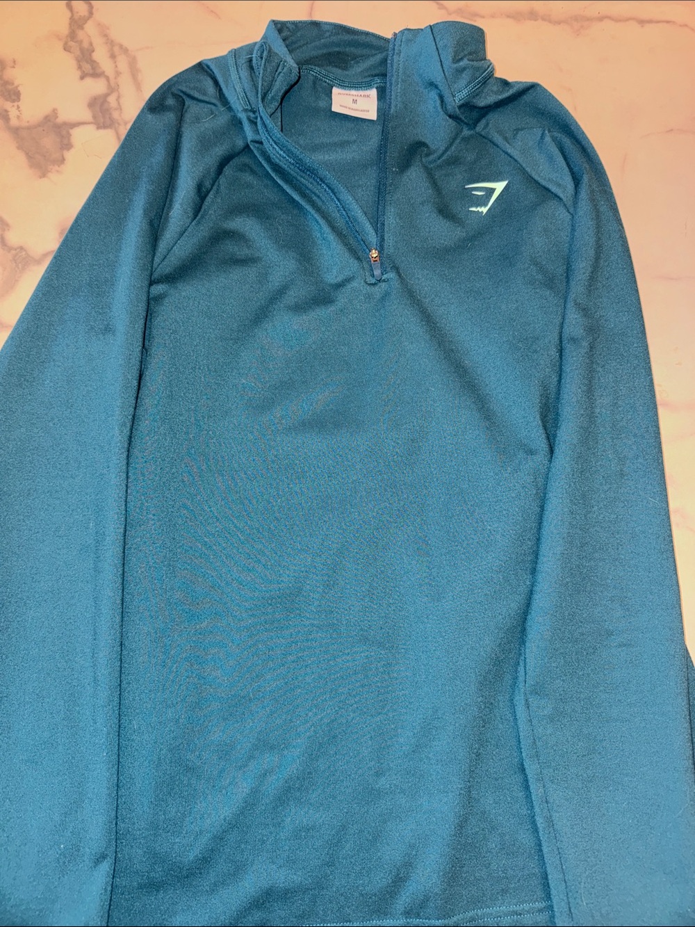 Gymshark Teal quarter zip Performance Top
